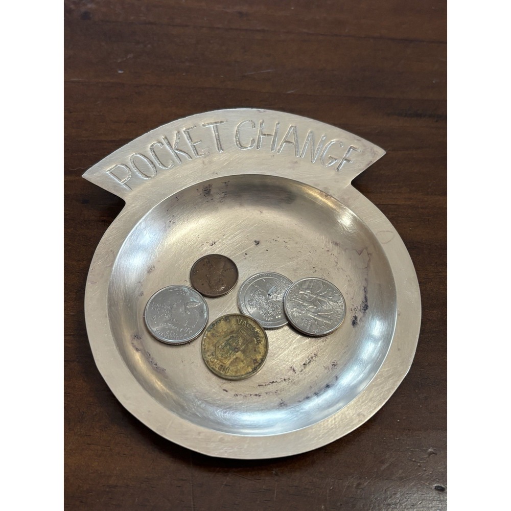 Vintage Brass Mid Century Pocket Change Dish Trinket MCM Mid Century